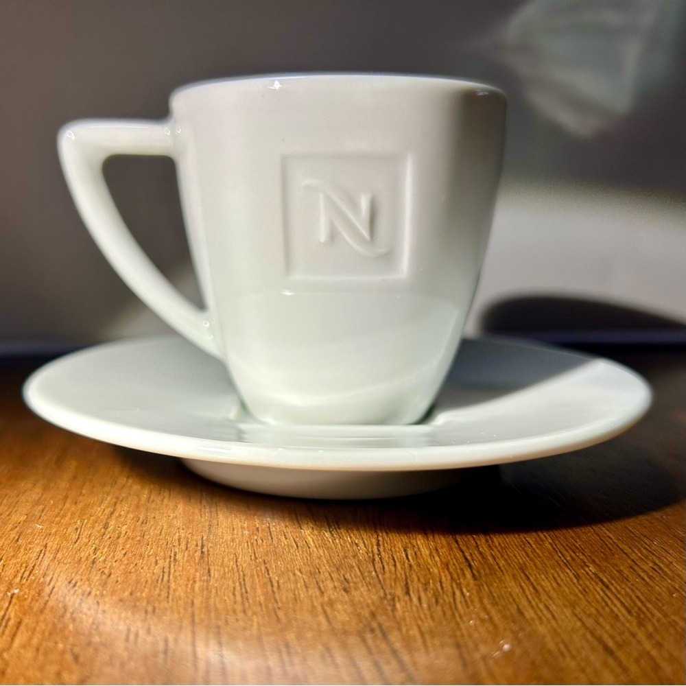 Nespresso White Porcelain Demitasse Espresso Cup and Saucer